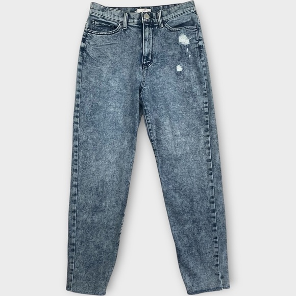 Women’s Acid Wash Distressed Mom Jeans Size 5 High Rise 27x26 - Picture 1 of 6